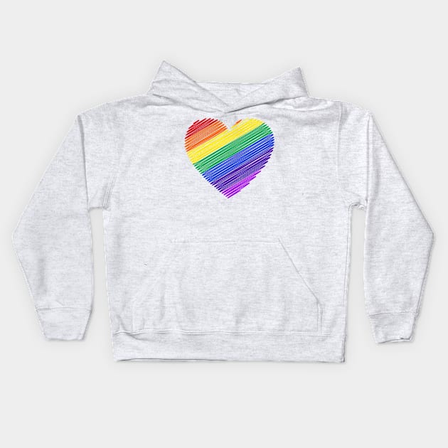 Heart Love Diversity Cooperation Caring Humanity Kids Hoodie by SWEIRKI